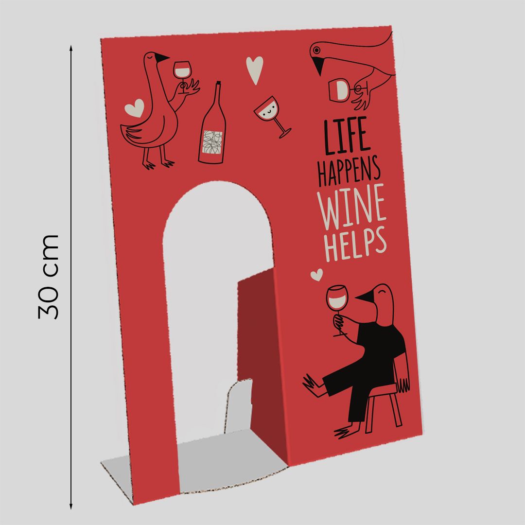 Espositore da banco in cartone per bottiglie Wine
