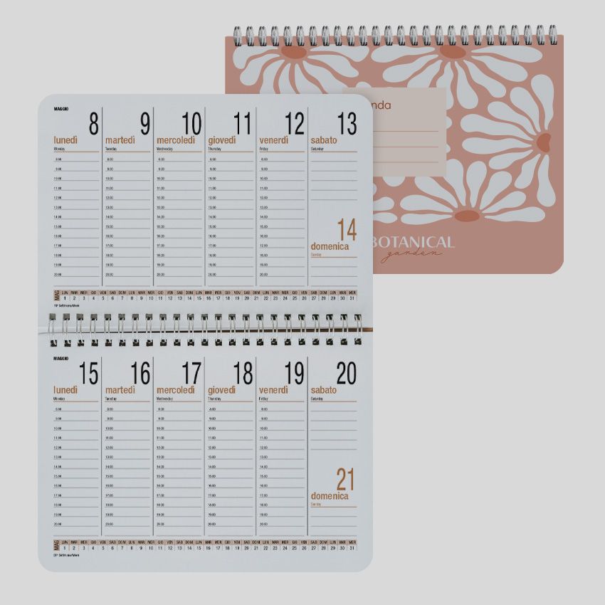 Agenda settimanale con spirale A4