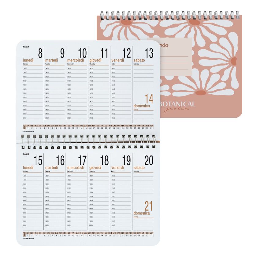 Agenda settimanale con spirale A4