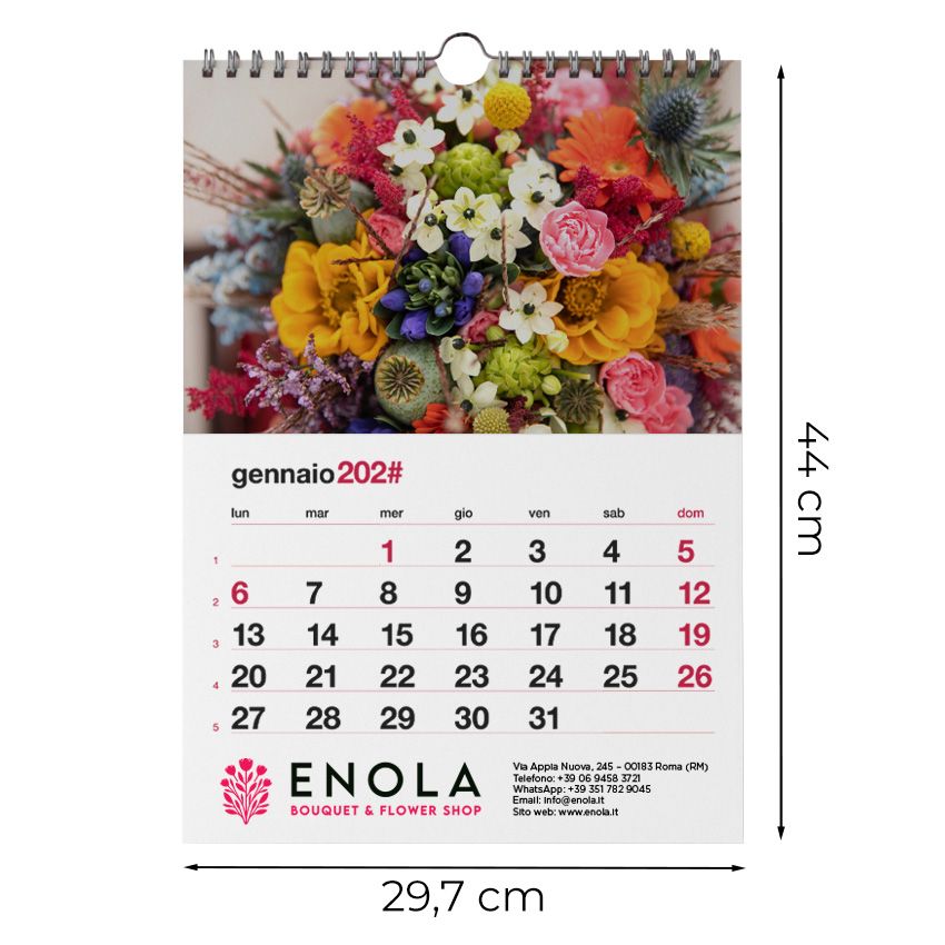 Calendario da parete 29,7x44 - 7 fogli (14 facciate)