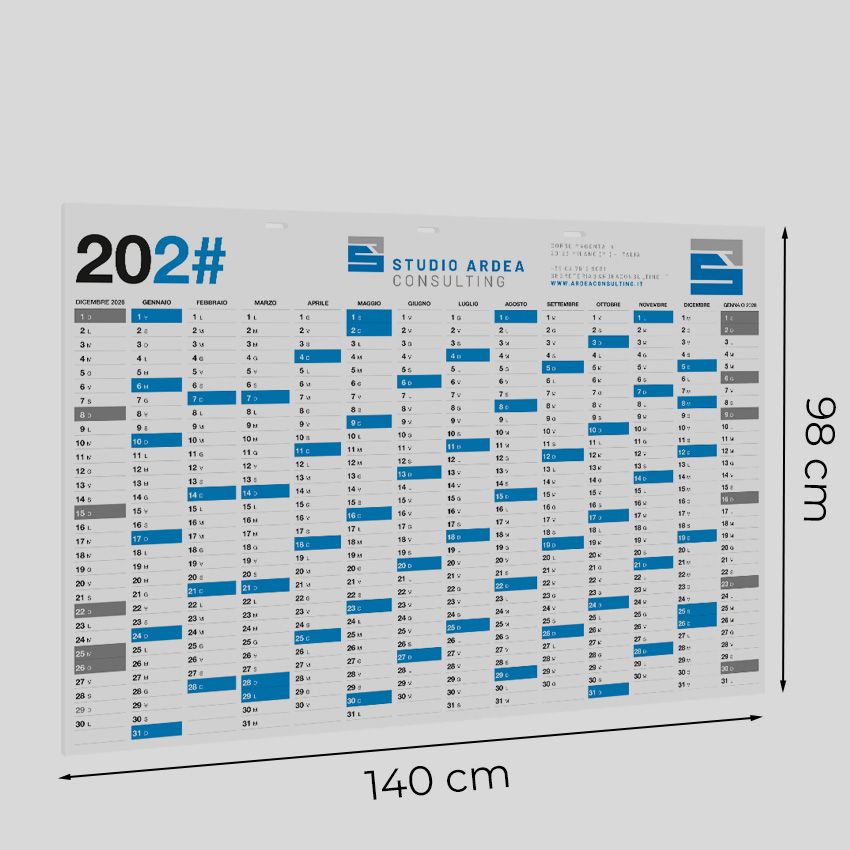 Calendario rigido in forex da parete 140x98